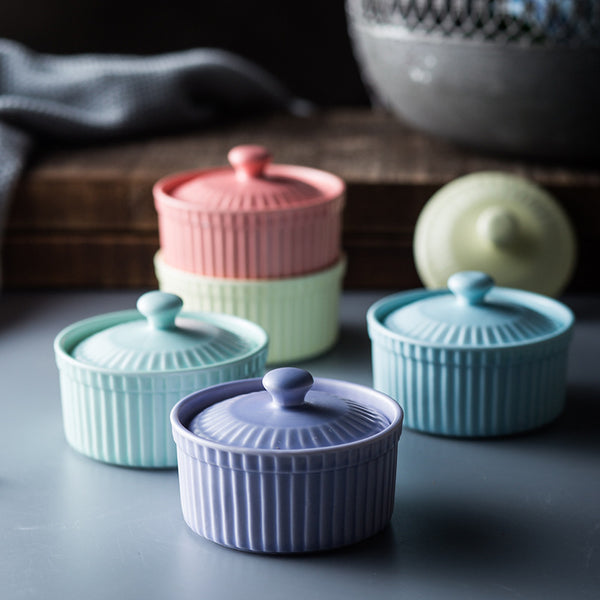 Nordic Ceramic Baking Bowl with Lid