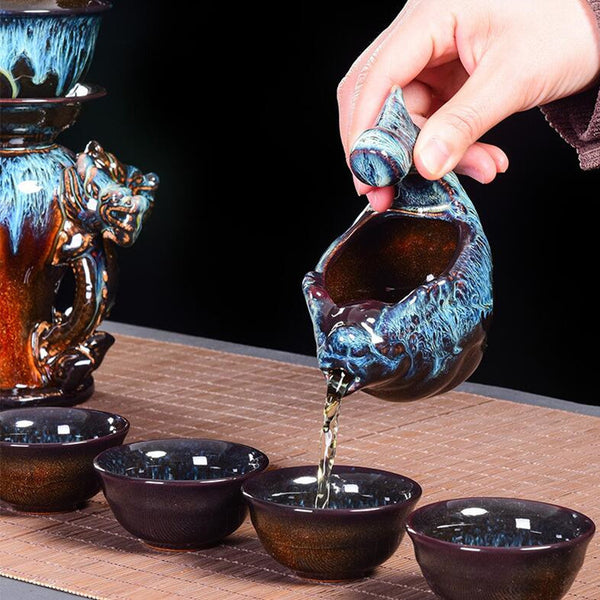 Kiln Stone Tea Set Dragon