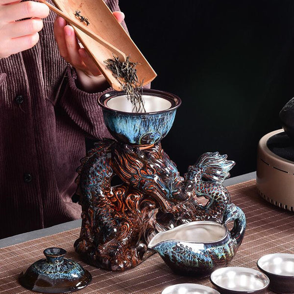 Kiln Stone Tea Set Dragon
