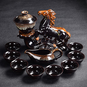 Kiln Stone Tea Set Dragon