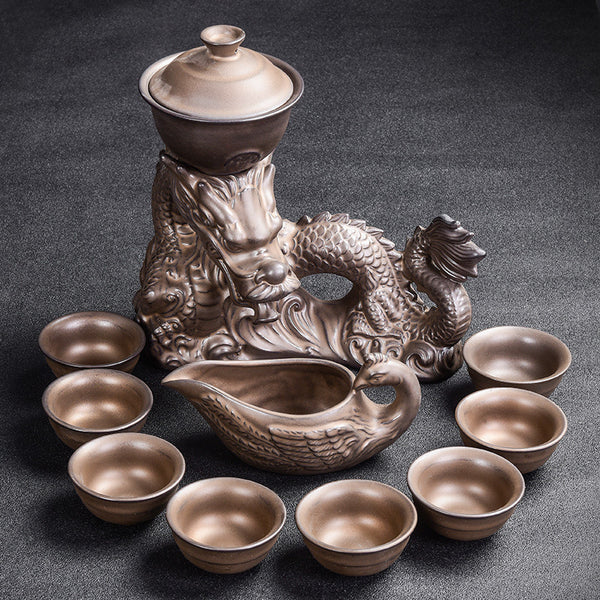 Kiln Stone Tea Set Dragon