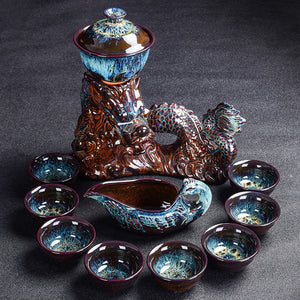 Kiln Stone Tea Set Dragon