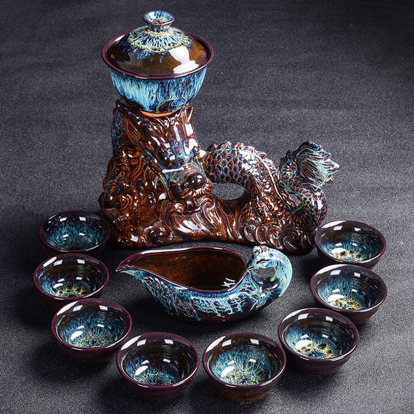 Kiln Stone Tea Set Dragon