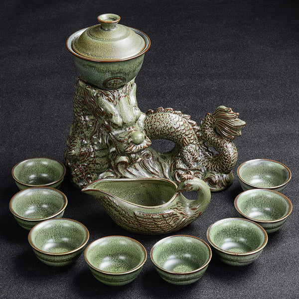 Kiln Stone Tea Set Dragon