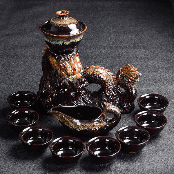 Kiln Stone Tea Set Dragon