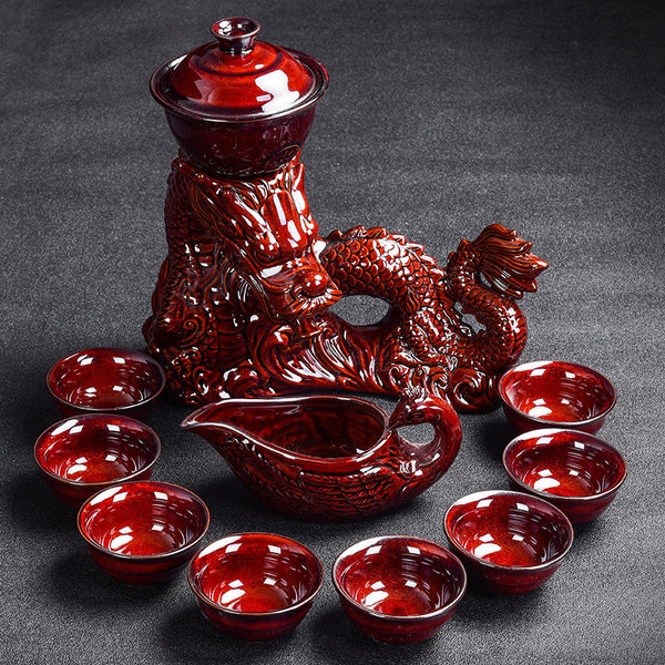 Kiln Stone Tea Set Dragon