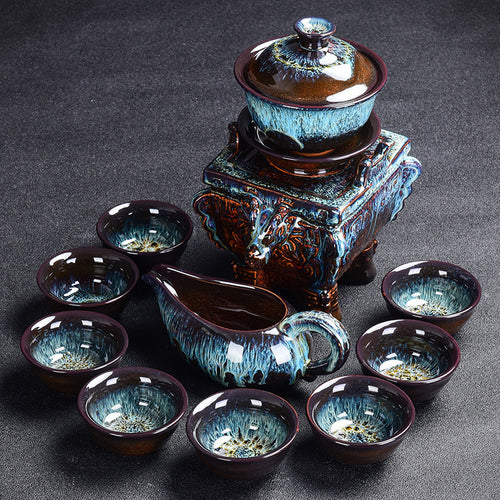 Kiln Stone Tea Set Dragon
