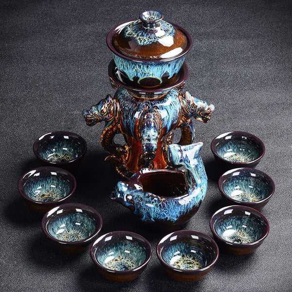 Kiln Stone Tea Set Dragon